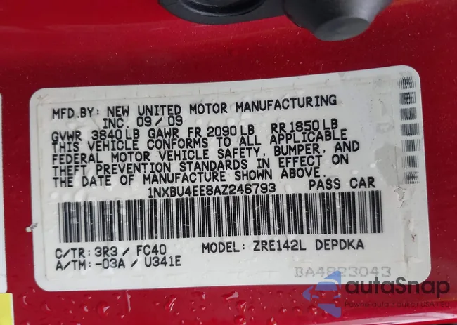 1NXBU4EE8AZ246793: 43945746