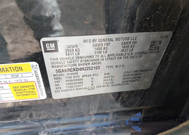 5GAKRCKD4HJ252163: 43946876