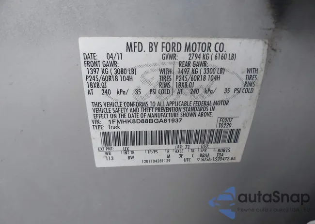 1FMHK8D88BGA61937: 43946992