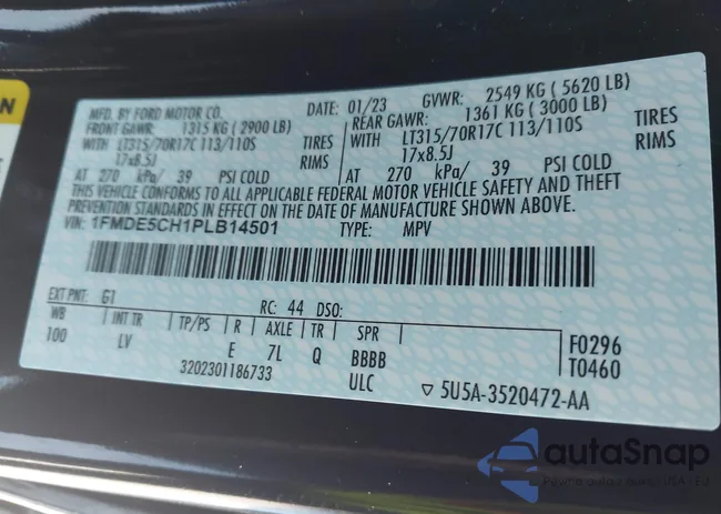 1FMDE5CH1PLB14501: 43947028