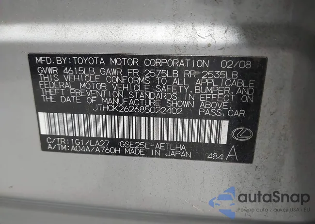 JTHCK262685022402: 43947048