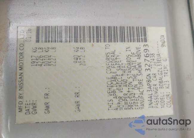 1N4AL3AP8GN327693: 43947069