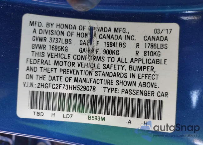 2HGFC2F73HH529078: 43947267