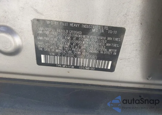 JF2SHBBC3BH716580: 43947352