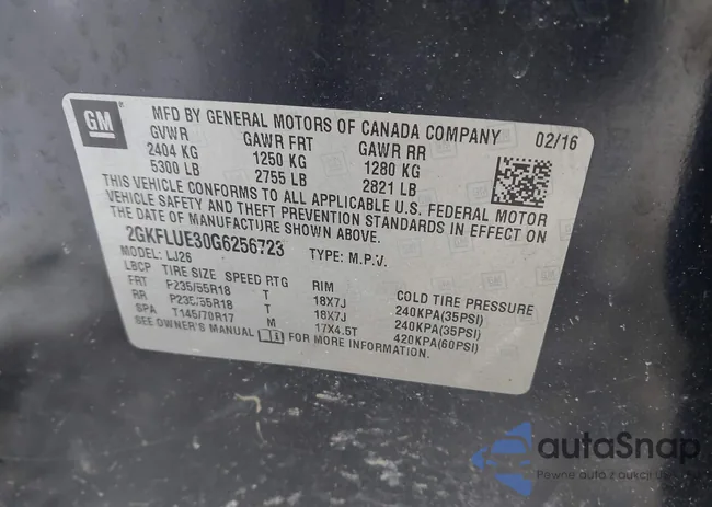 2GKFLUE30G6256723: 43946414