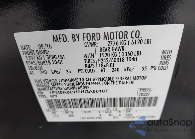 1FM5K8DH9HGA66107: 43946726