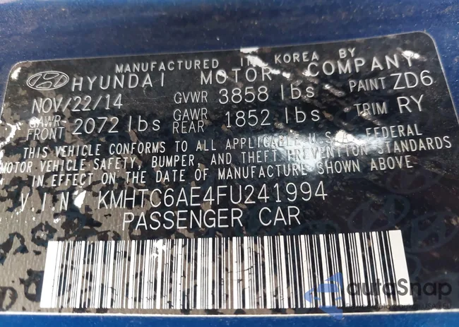 KMHTC6AE4FU241994: 43946756