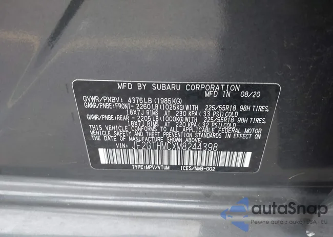 JF2GTHMCXM8244398: 43947760