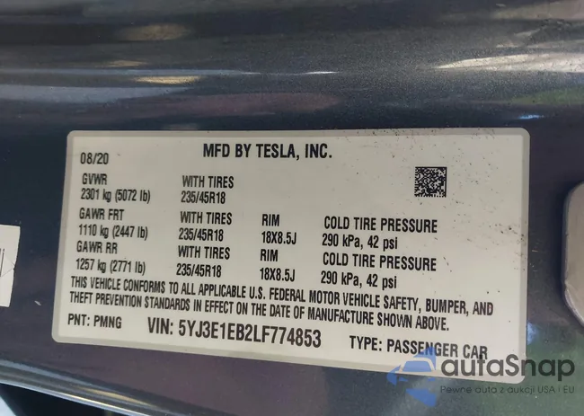 5YJ3E1EB2LF774853: 43947852