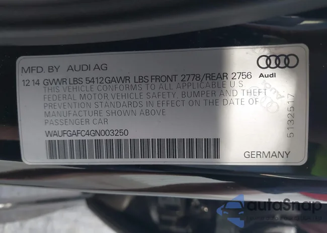 WAUFGAFC4GN003250: 43947866