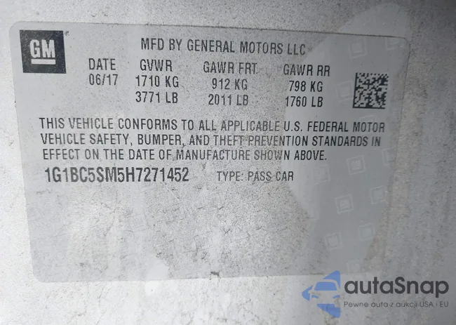 1G1BC5SM5H7271452: 43947873