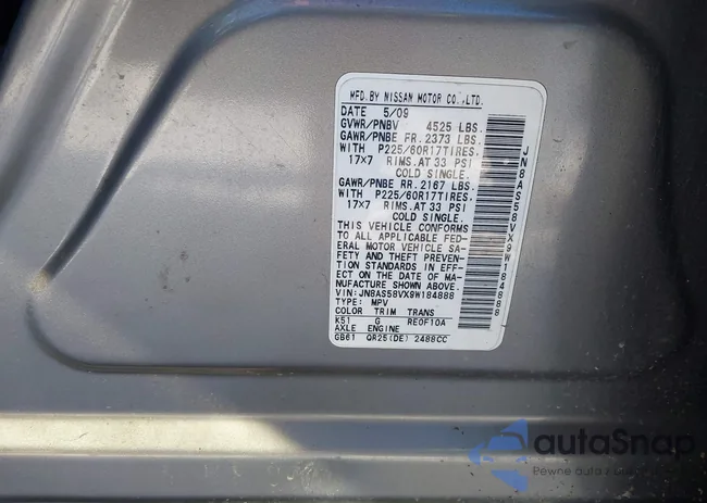 JN8AS58VX9W184888: 43947942