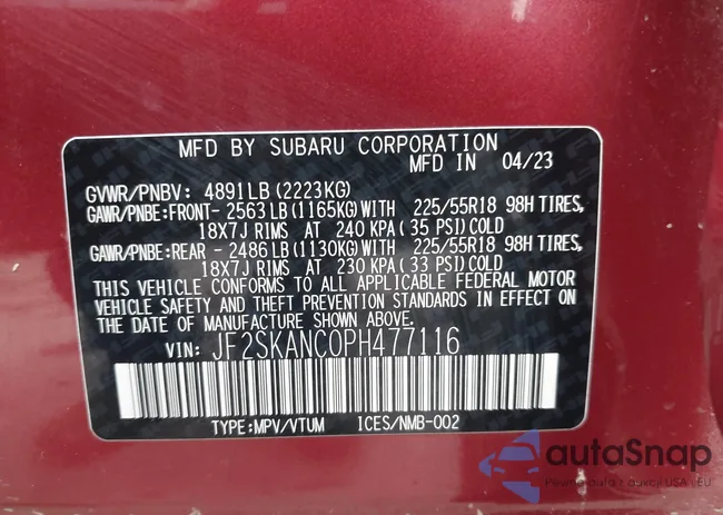 JF2SKANC0PH477116: 43948024