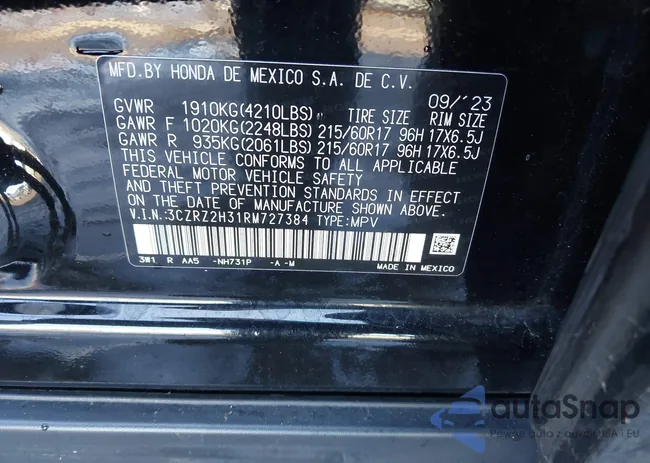 3CZRZ2H31RM727384: 43948025