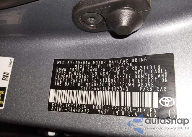 5YFEPRAE4LP112343: 43948033