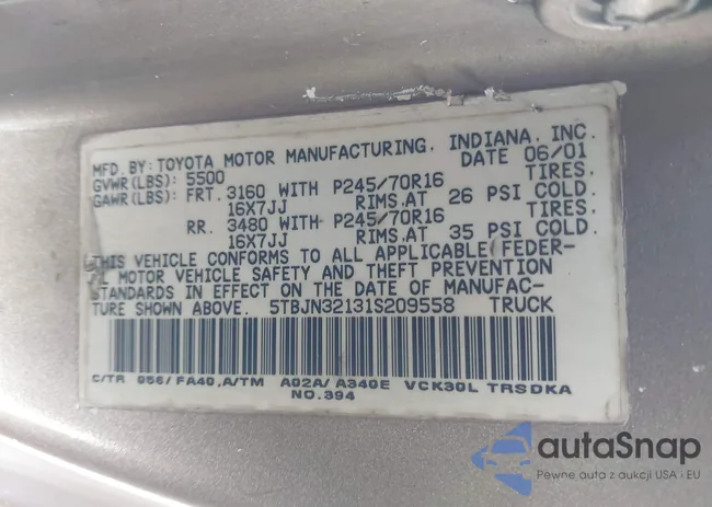 5TBJN32131S209558: 43948141