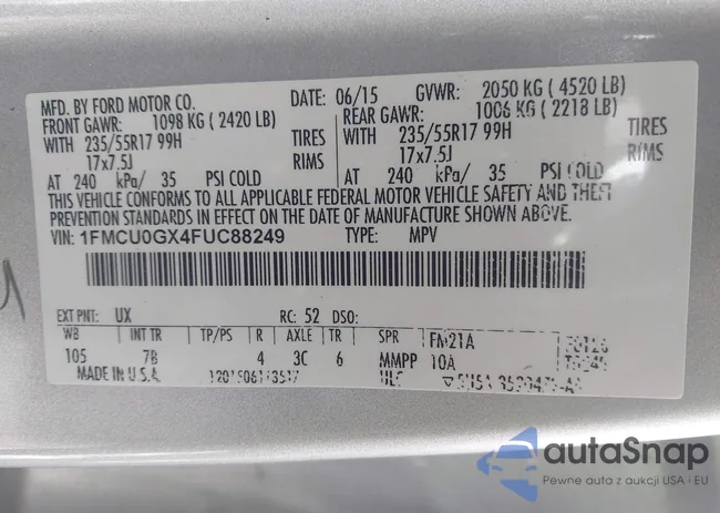 1FMCU0GX4FUC88249: 43947497