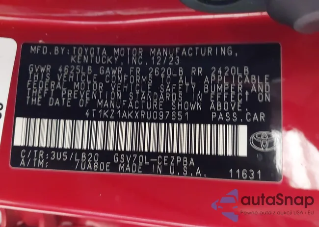 4T1KZ1AKXRU097651: 43947659