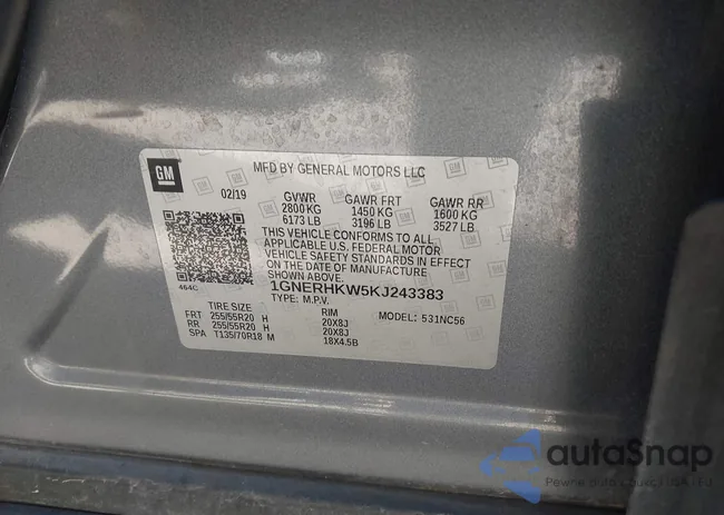 1GNERHKW5KJ243383: 43948894