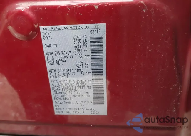 5N1AT2MV0JC843527: 43949047