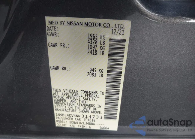 1N4BL4DV4NN314733: 43949063