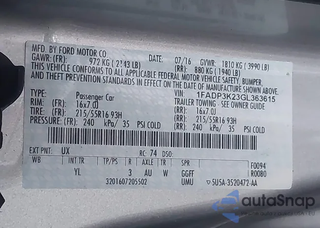 1FADP3K23GL363615: 43949119