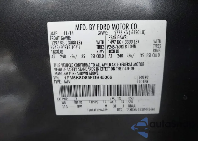 1FM5K8D85FGB45366: 43949146