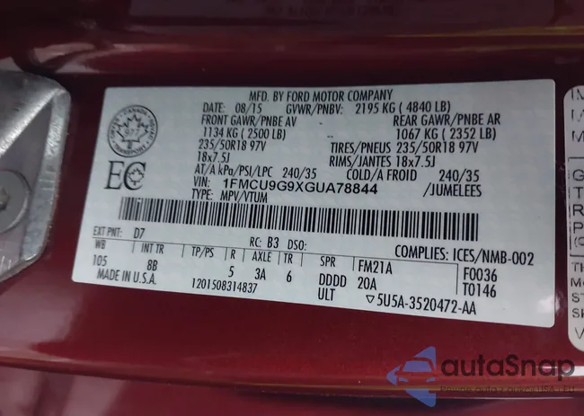 1FMCU9G9XGUA78844: 43949206