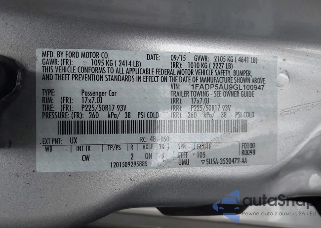 1FADP5AU9GL100947: 43949240