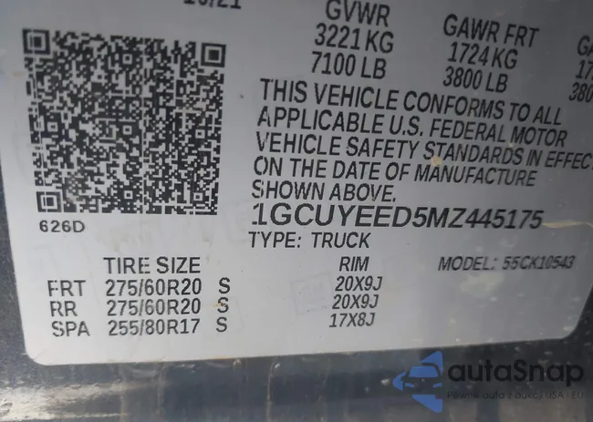 1GCUYEED5MZ445175: 43948611