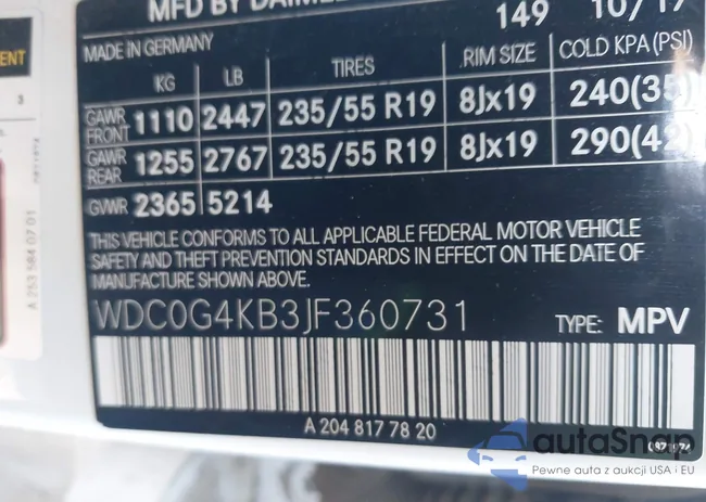 WDC0G4KB3JF360731: 43948639