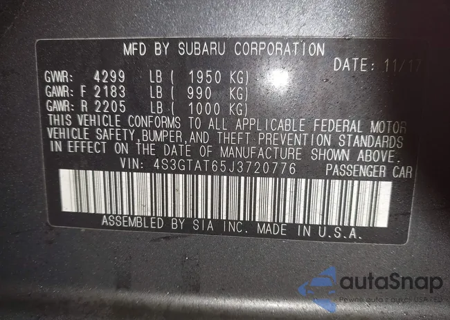 4S3GTAT65J3720776: 43948683