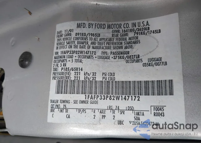 1FAFP33P82W147172: 43949854