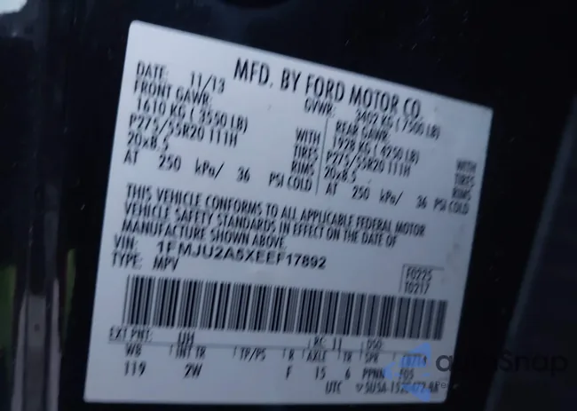 1FMJU2A5XEEF17892: 43949900