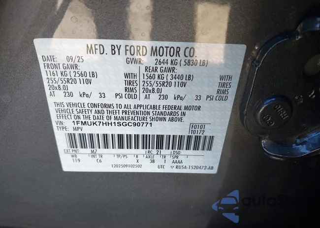 1FMUK7HH1SGC90771: 43949993