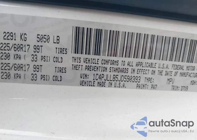 1C4PJLLB5JD590393: 43950047
