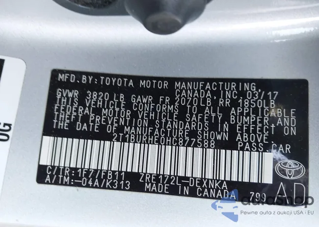 2T1BURHE0HC877588: 43950118