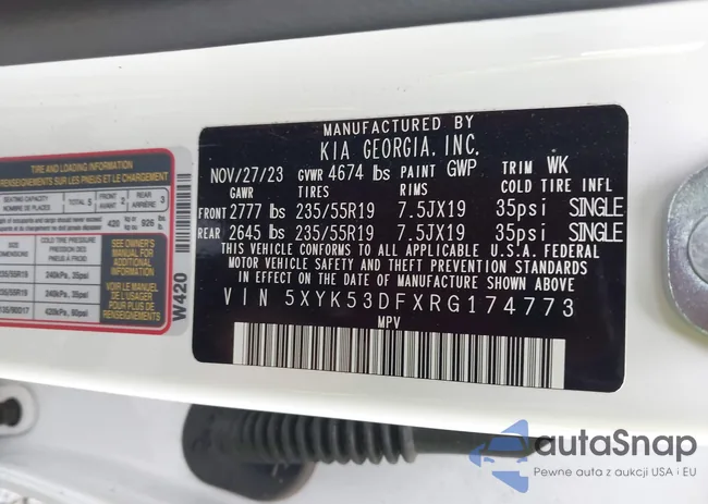 5XYK53DFXRG174773: 43950287