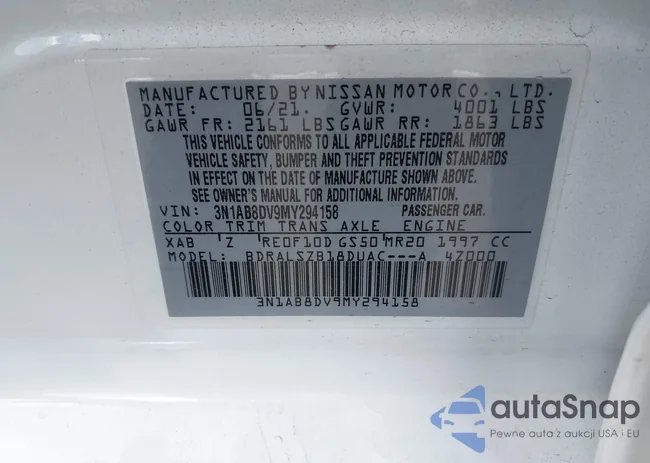 3N1AB8DV9MY294158: 43950340