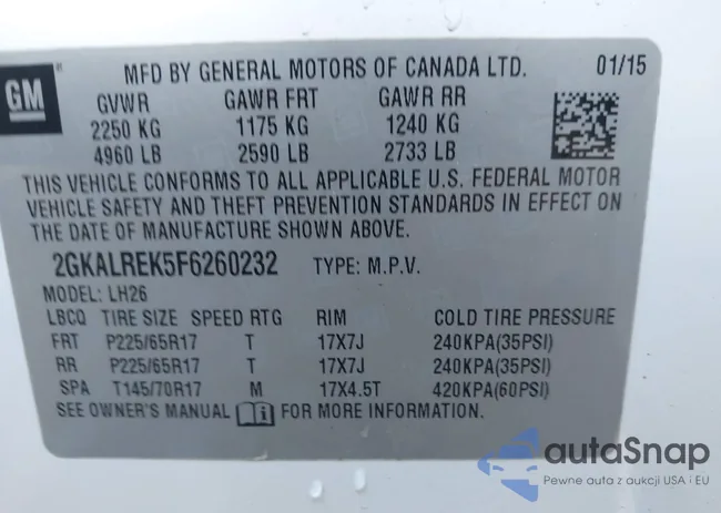 2GKALREK5F6260232: 43949379
