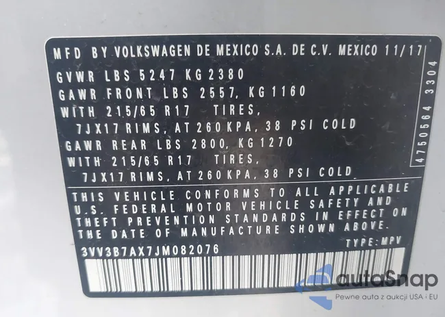 3VV3B7AX7JM082076: 43949411