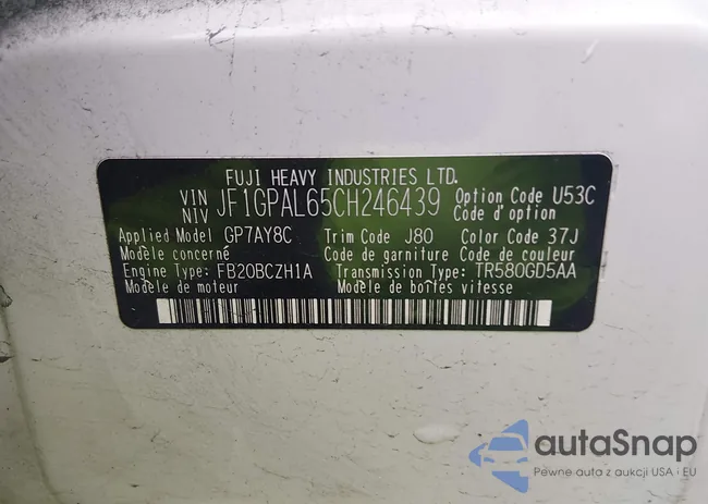 JF1GPAL65CH246439: 43949466