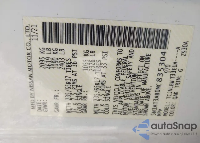 5N1AT3AB0MC835304: 43949511