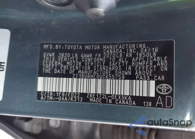 2T1BURHE0GC655759: 43949744