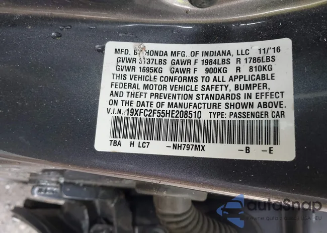 19XFC2F55HE208510: 43950843
