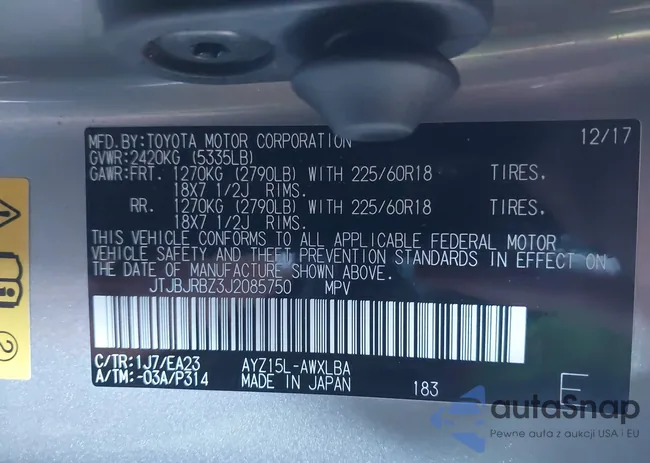 JTJBJRBZ3J2085750: 43950888