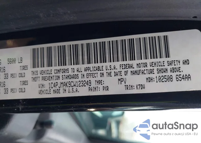 1C4PJMAK9CW123249: 43950948