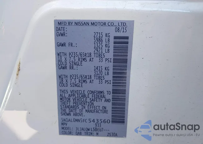 5N1AL0MN5FC543560: 43950972