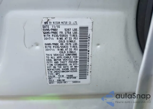 JN8AZ1MW2BW162585: 43950976