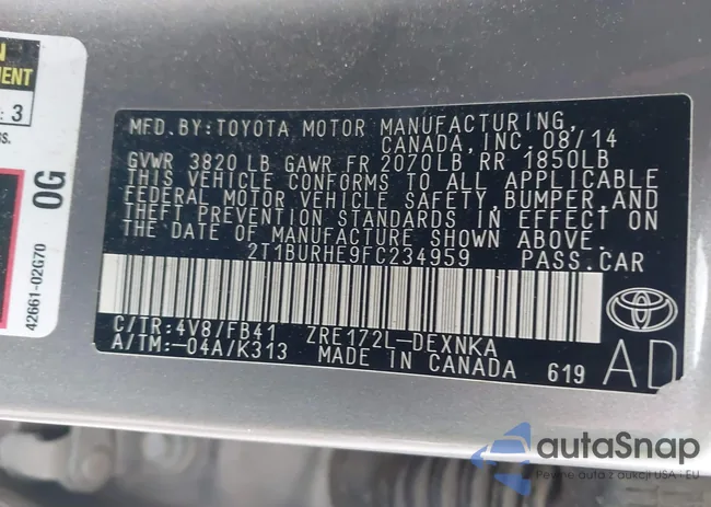 2T1BURHE9FC234959: 43950982